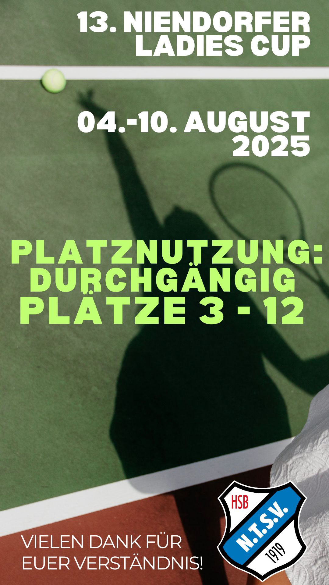Wichtige Information für alle Mitglieder der Tennisabteilung